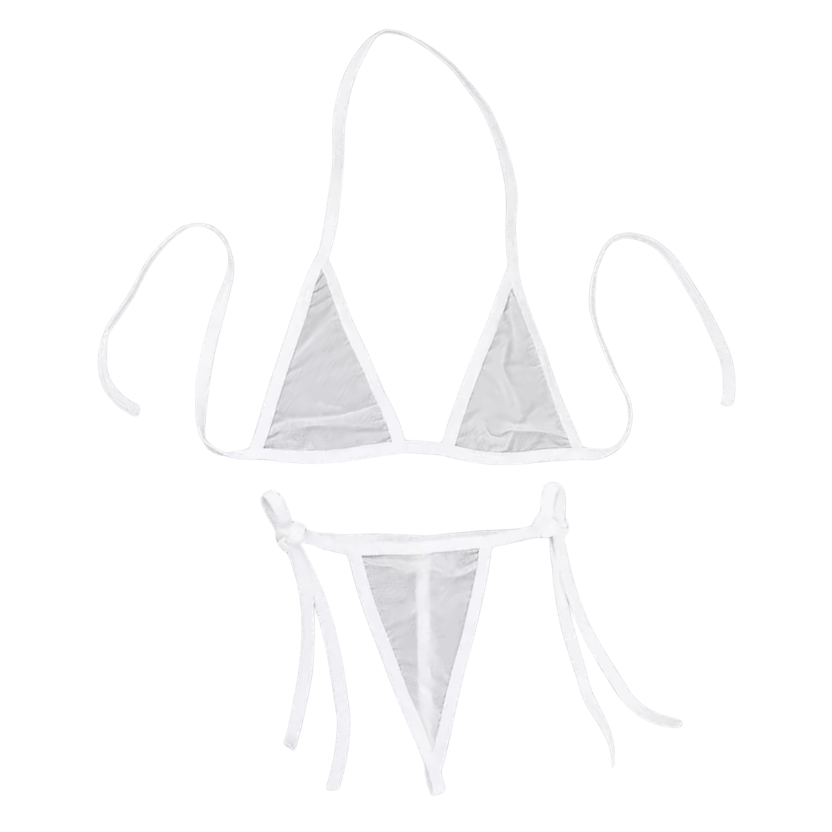 Sexy Dames Lingerieset – Wit - Mini Lingerie Set – Tweedelige Lingerie Set - Halter Bralette Zonder Beugel - Micro String - Met Verstelbare Bandjes - Ondergoed Voor Vrouwen - Maat M