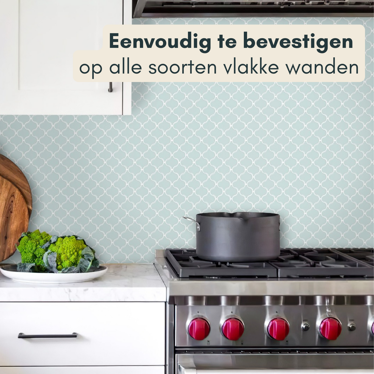 Solusia Zelfklevende Plaktegels Blauw - Oosters Patroon – 10 Luxe Plaktegels voor Wand – Waterdichte Wandpanelen voor Keuken, Badkamer en Toilet – 25,4 x 25,4 cm – Makkelijk aan te brengen - Tegeltjes Tegelstickers Moroccan Lantern