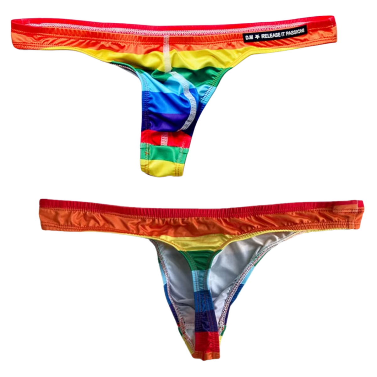 Sexy Heren Regenboog Zwemstring - String Model - Regenboog Kleuren LHBTQIA + - Mannen Zwembroek T-Back - Thong Swimwear - Ondergoed - Maat M