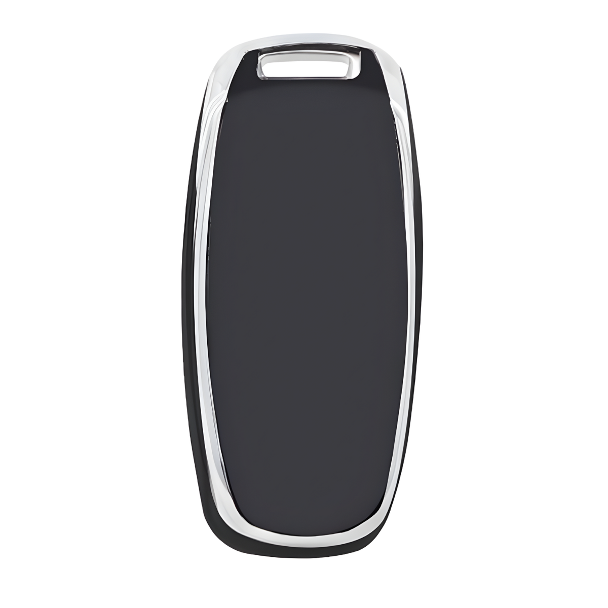 Zachte TPU Sleutelcover - Sleutelhoesje Geschikt voor Audi A3 / A4 / B9 / A6 / C8 / A7 / S7 / 4K / A8 / D5 / S8 / Q7 / Q8 / SQ8 / E-tron / 2018 / 2019 / 2020 / 2021 / 2022 - Zwart met Zilver - Key Cover - Auto Accessoires
