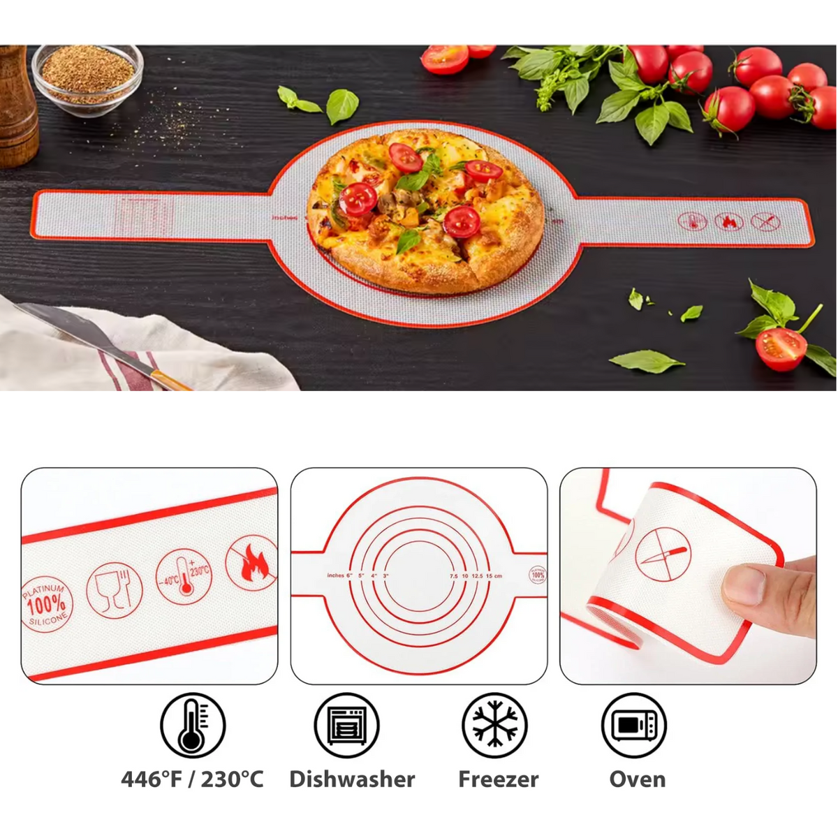 Herbruikbare Siliconen Broodband - Hittebestendige Bakmat - Set van 2 - Keukengereedschap - Lange Handgrepen -
