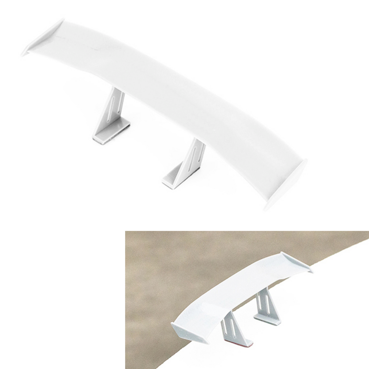 Grappige Mini Auto Spoiler - Wit Carbon Look - Universeel Fun Accessoire - Zelfklevende Dakspoiler - Tuning - Geschikt voor Alle Automerken / Universeel / JDM