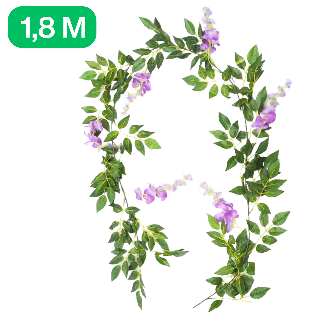Bloemenslinger Wisteria Paars - Bloemenstreng 1,8 Meter Blauwe Regen - Fietsmand of Stuur - 180 CM Bloemen Blauweregen - Plastic Kunstbloemen Fiets Slinger