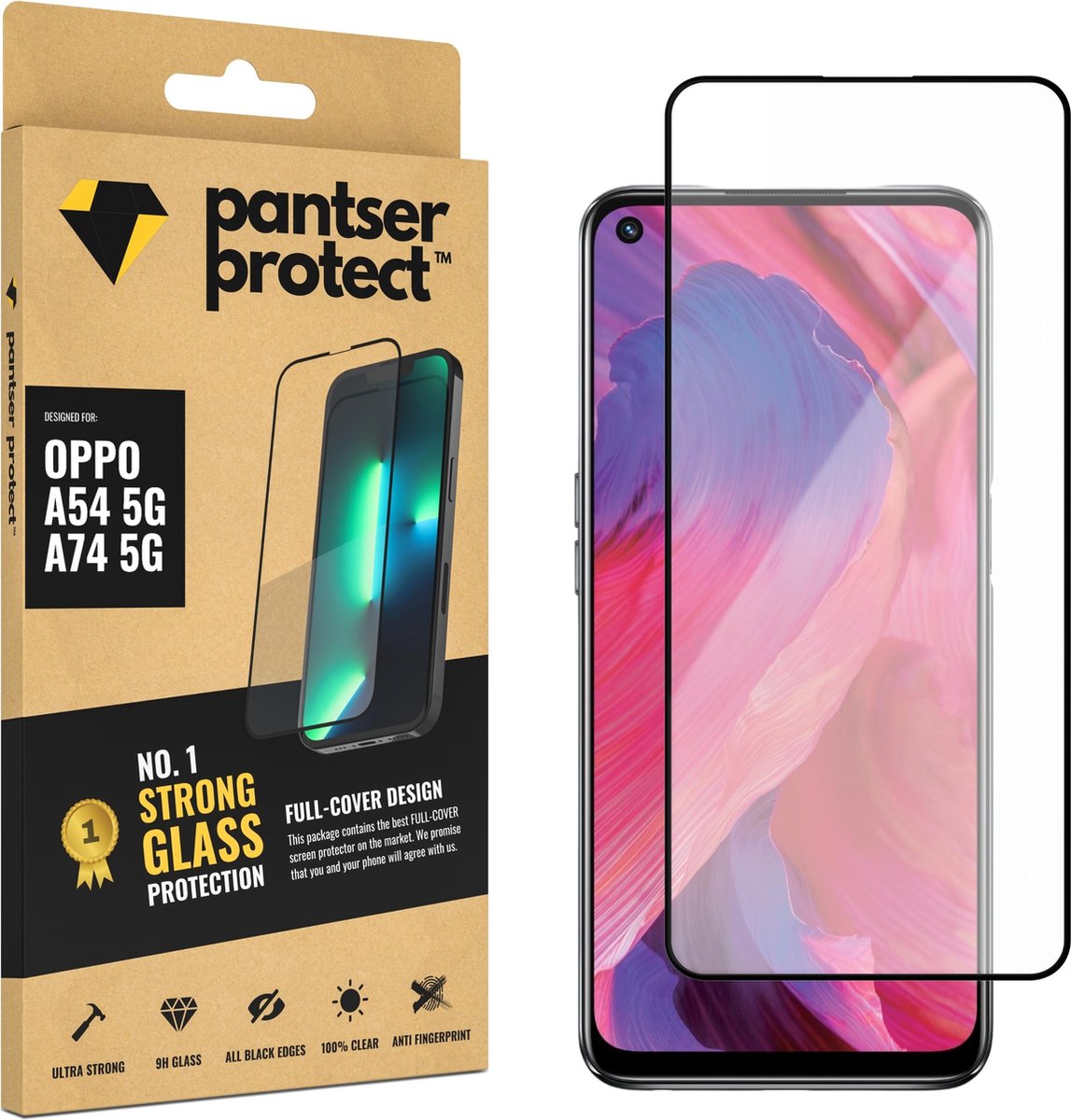 Pantser Protect™ Glass Screenprotector Geschikt voor OPPO A54 5G / A74 5G - Case Friendly - Premium Pantserglas - Glazen Screen Protector