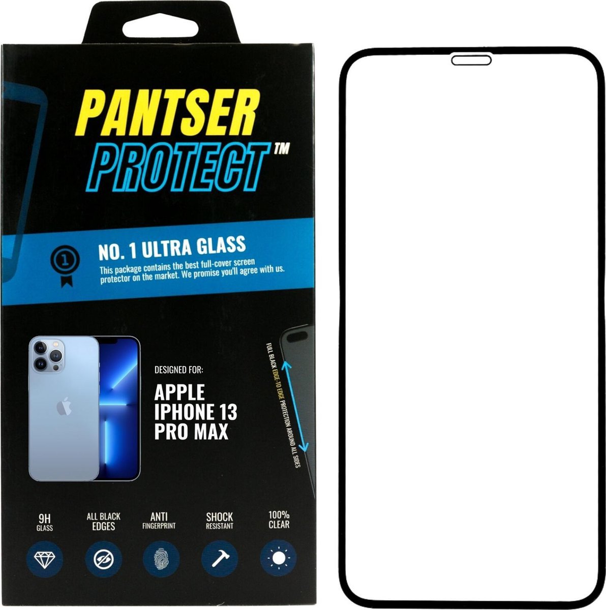 Pantser Protect ™ Case Friendly Full Edge Screenprotector Geschikt voor Apple iPhone 13 Pro Max / iPhone 14 Plus - Premium glazen anti vingerafdruk full-cover Pantserglas Protector - Tempered Glass Bescherm Glas