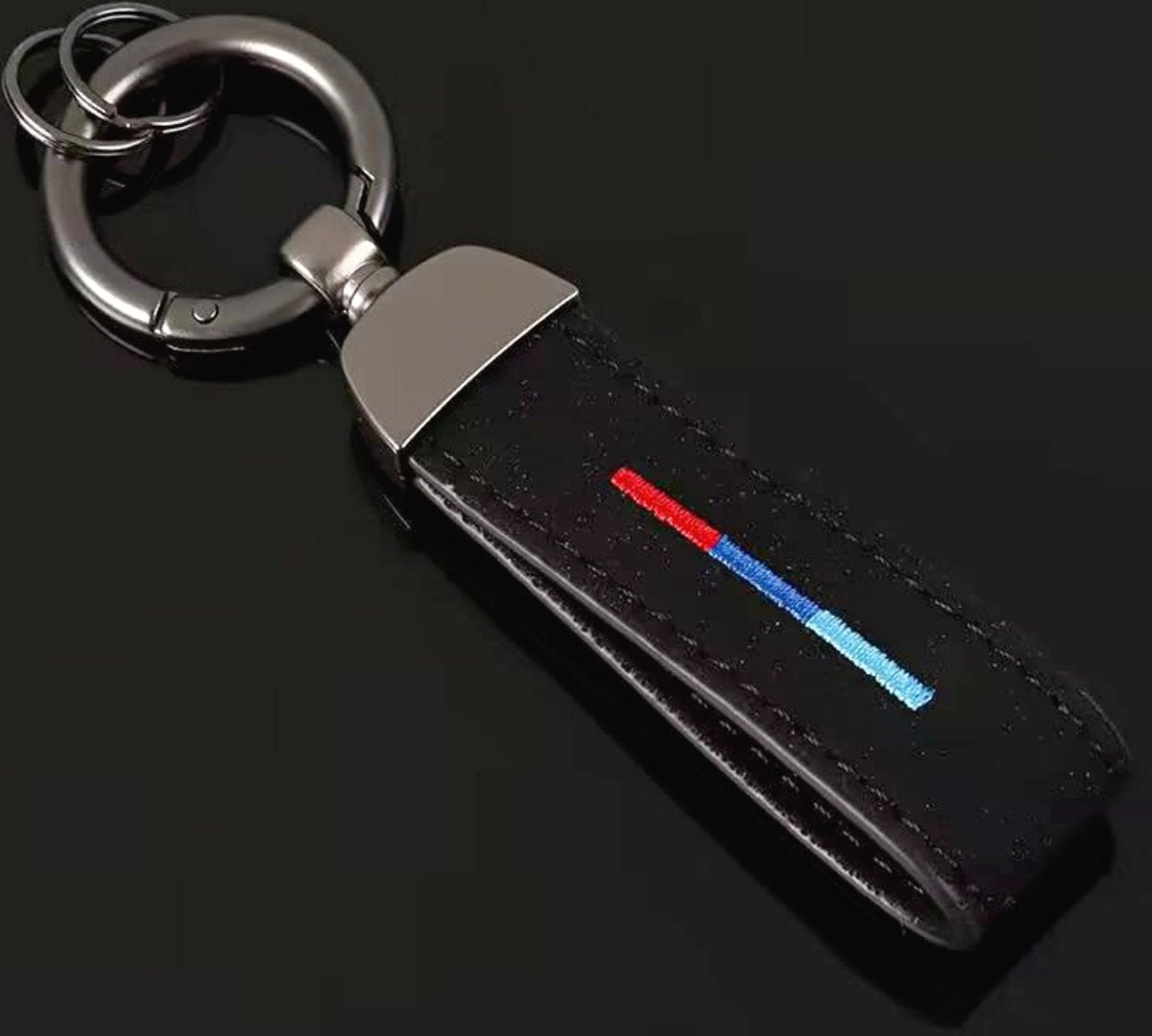 Alcantara Auto Sleutelhanger - Universeel - Zwarte Suede Strap - Hanger in Antraciet - Keychain Sleutel Hanger Cadeau - Auto Accessoires