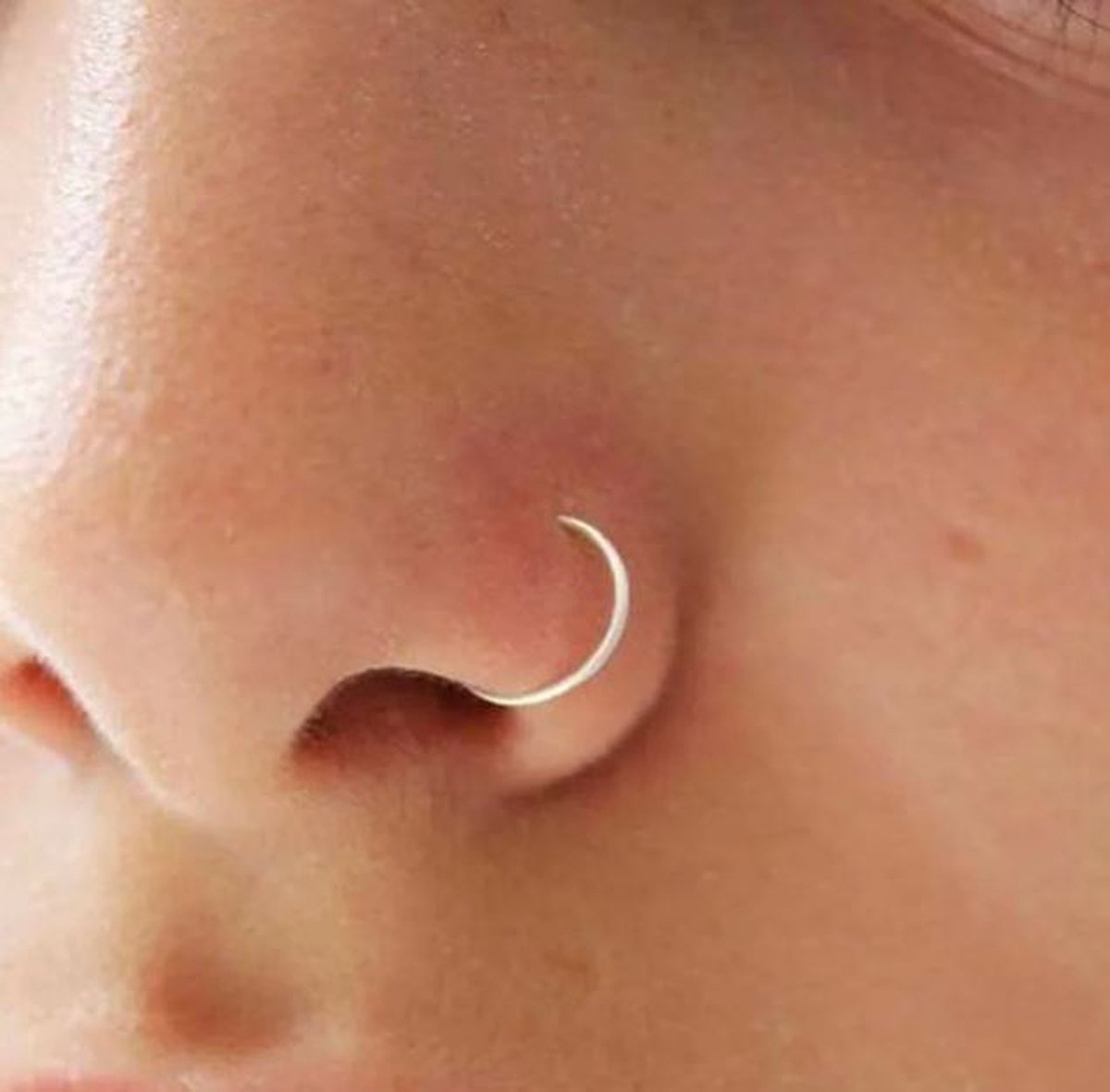Fake Neuspiercing Zilver - Neusring - Nep Piercing Ring - RVS - Verkleedaccessoires - 8mm