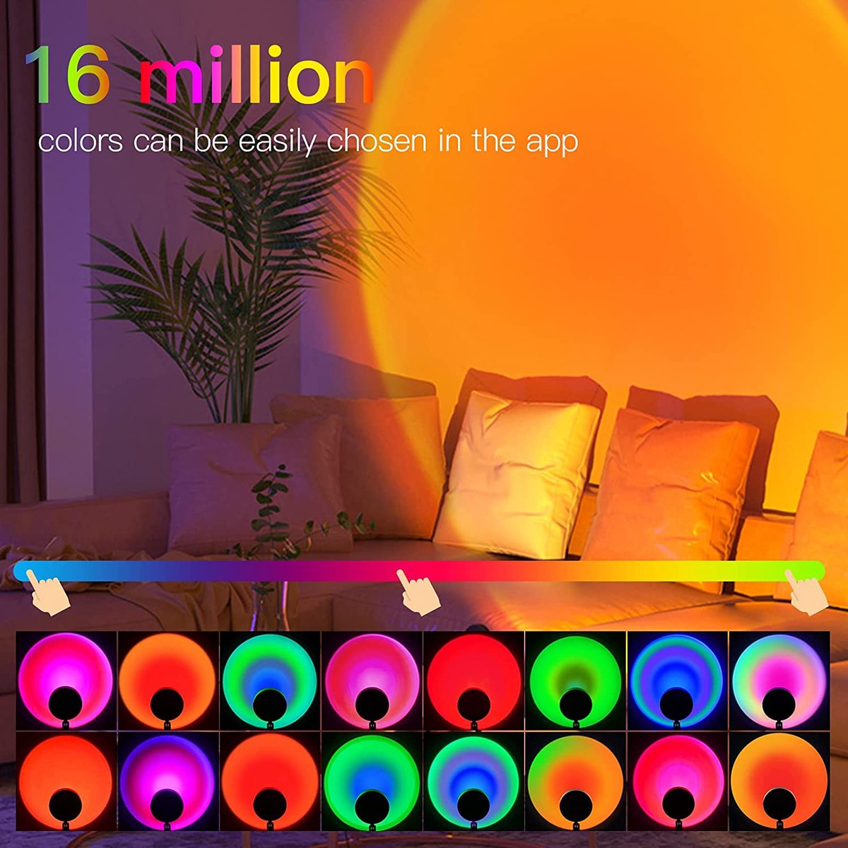 Sunset lamp - 16 kleuren - Projector lamp - Afstandsbediening - remote control - Zonsopgang - zonsondergang - Led Lamp - Sfeer verlichting - Zacht licht - summervibes