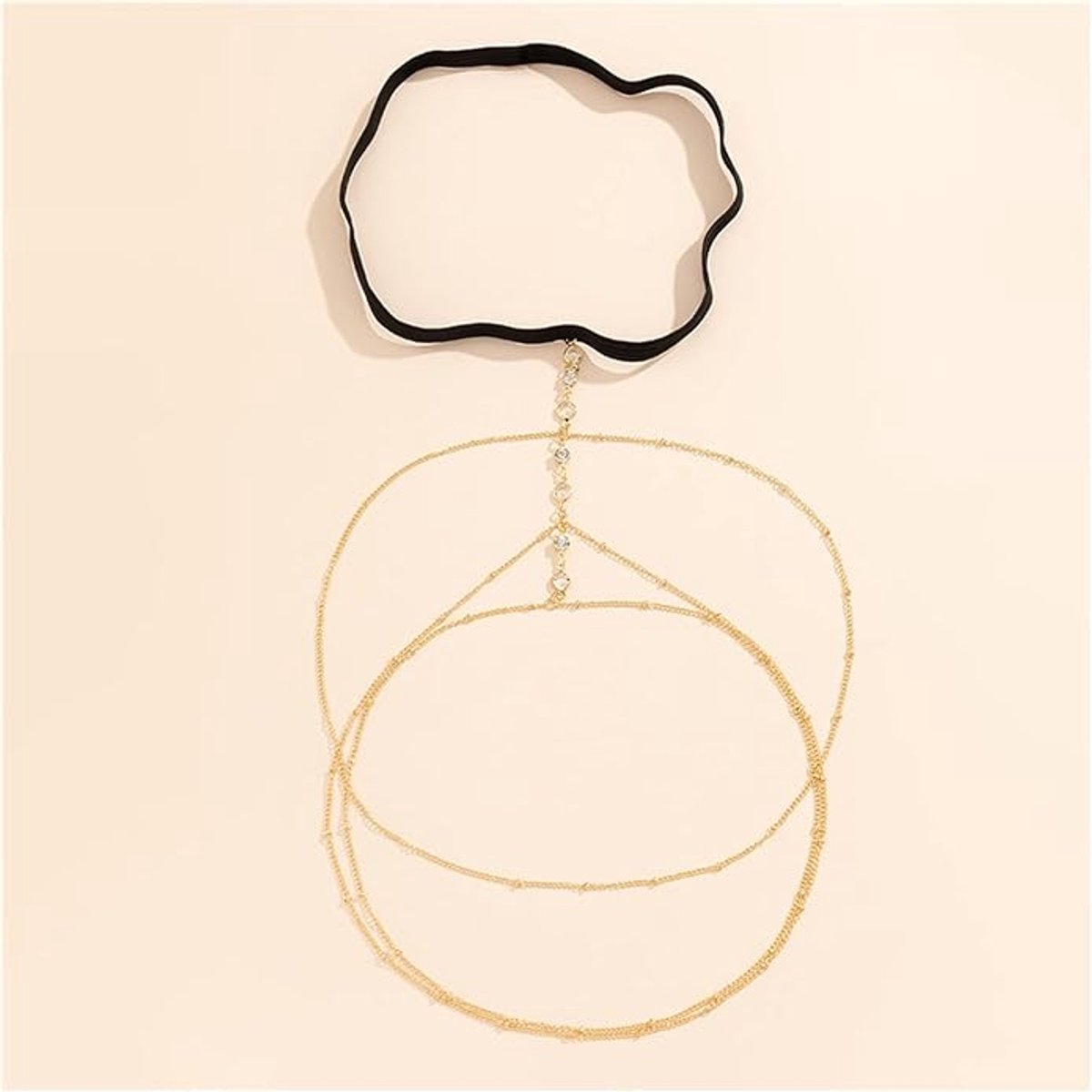 Bovenbeen Ketting Goudkleurig - Trendy Been Sierraad - Triple Goud - Sexy Bijoux voor je Bovenbeen - Beenketting - Zomer Accessoires