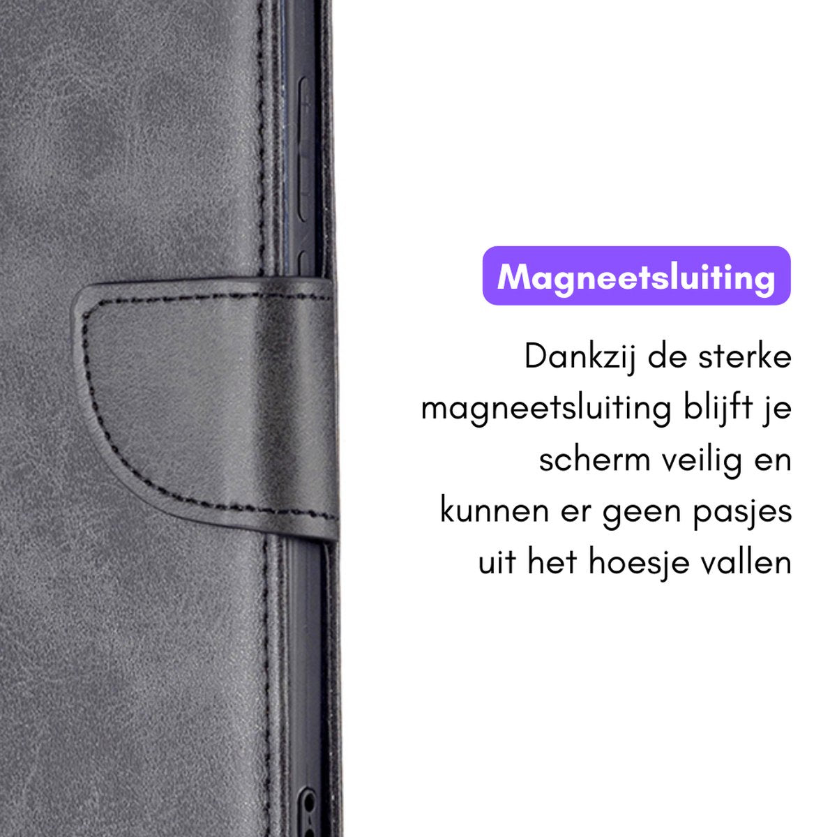 Hoesje Zwart - Geschikt voor Samsung Galaxy S23 FE - Portemonnee Book Case - Boekje Met Kaarthouder / Pasjeshouder en Magneetsluiting - Booklet - Wallet Beschermhoes - Telefoonhoesje