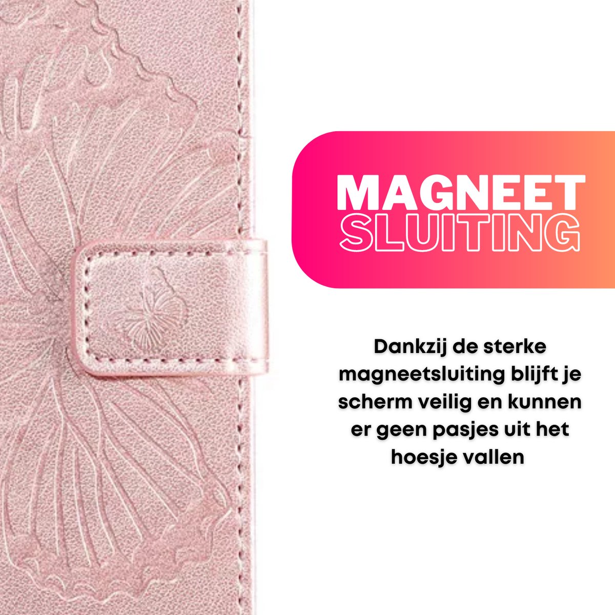 Hoesje Vlinders Roze - Geschikt voor Samsung Galaxy S23+ / S23 Plus - Portemonnee Book Case - Boekje Met Kaarthouder / Pasjeshouder en Magneetsluiting - Booklet - Wallet Beschermhoes - Telefoonhoesje