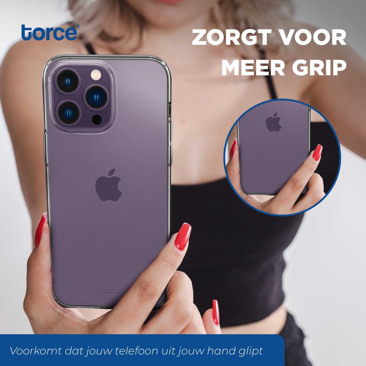 TORCE iPhone 14 Pro Hoesje Met Screenprotector - Transparant - TPU