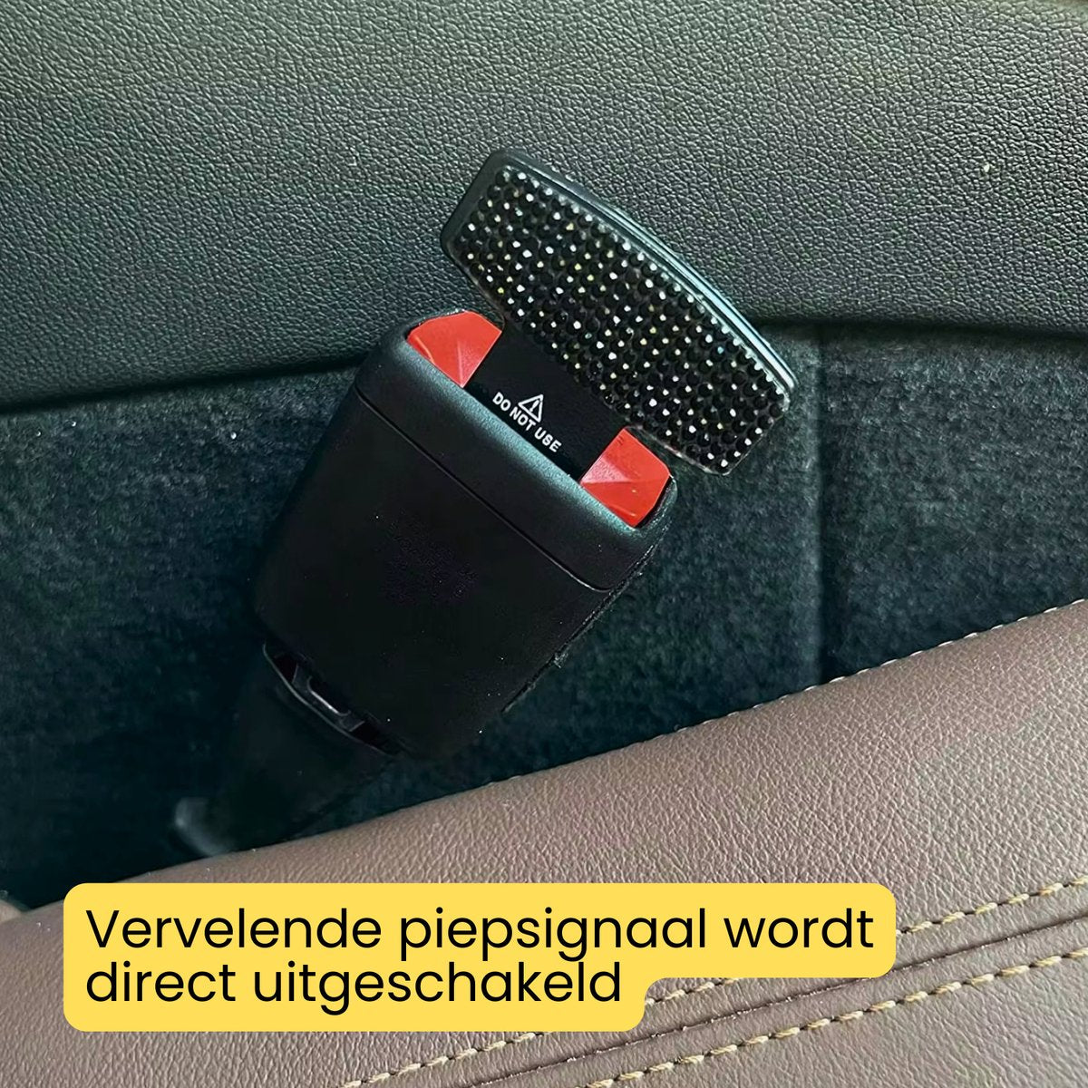 Set van 2 Gordel Piep Stoppers - Glitters Steentjes - Gordel Alarm Stopper - Waarschuwing Stopper - Gordel Clip - Autogordel Piep - Auto Accessoires