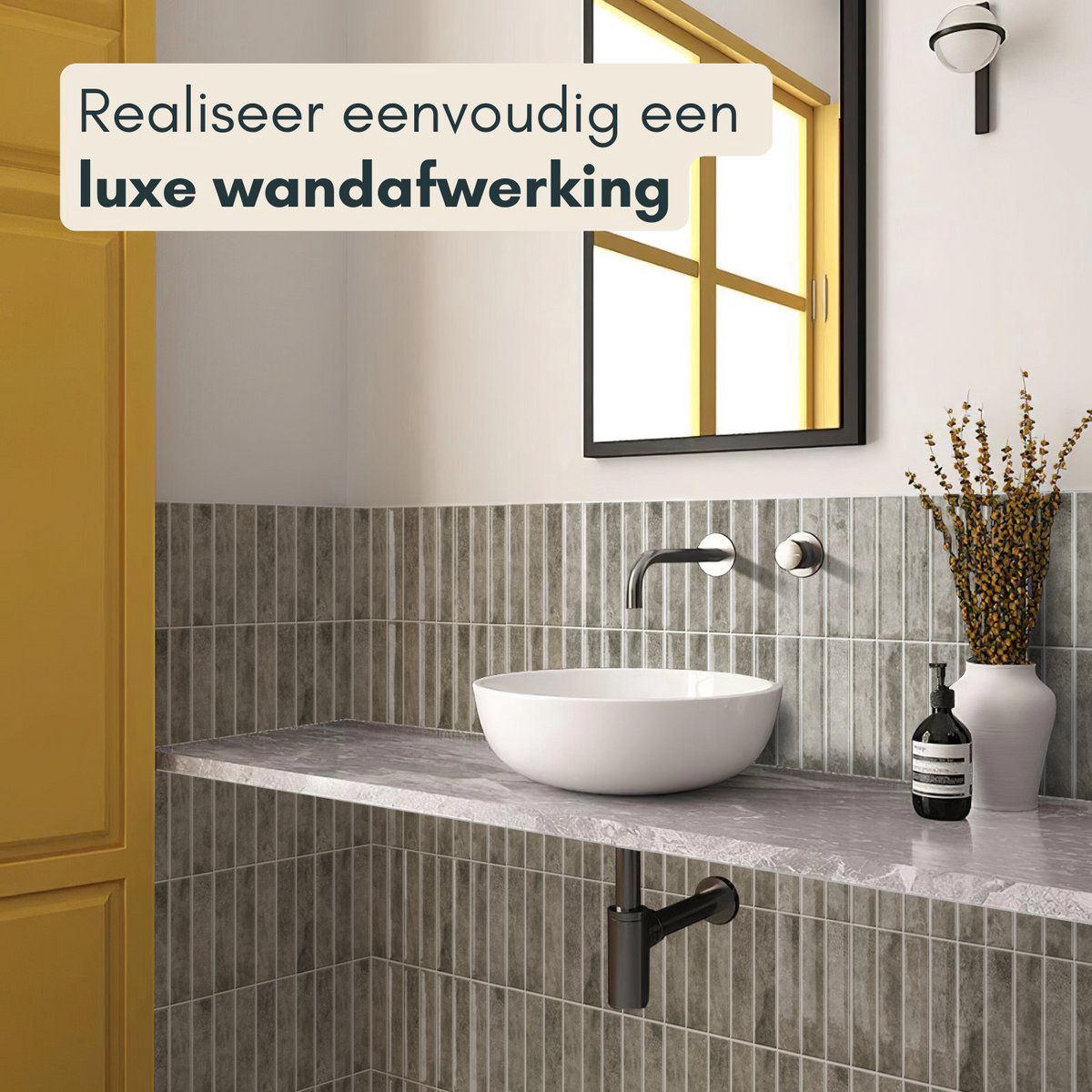 Solusia Zelfklevende Plaktegels - Grijs – 10 Hoogwaardige Plaktegels voor Wand – Waterdichte Wandpanelen voor Keuken, Badkamer en Toilet – 30 x 30 cm – Makkelijk aan te brengen - Tegeltjes Tegelstickers