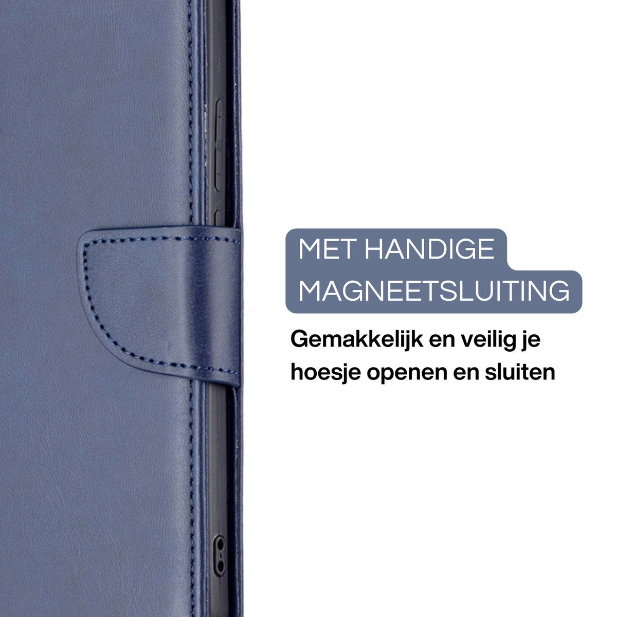 Hoesje Blauw - Geschikt voor Apple iPhone 15 - Portemonnee Book Case - Boekje Met Kaarthouder / Pasjeshouder en Magneetsluiting - Booklet Beschermhoes - Boekhoesje met Draagkoord