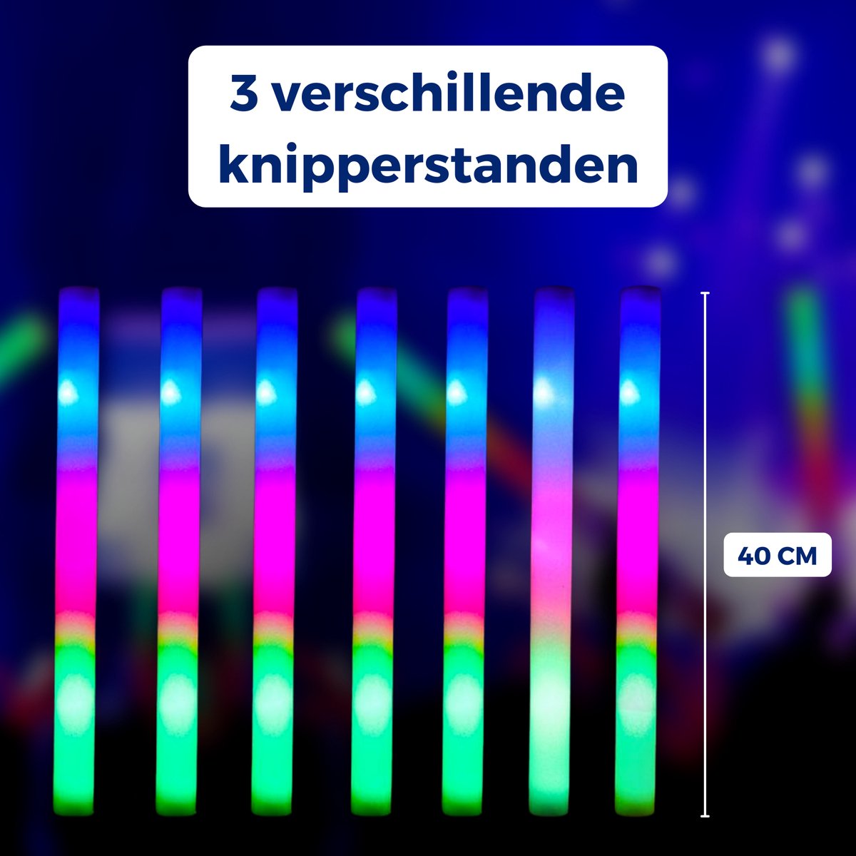 200x Led Foam Sticks - Multicolor Led - Lange Brandduur - Neon Party Sticks - Verjaardag Feest Versiering - Bruiloft Huwelijk - Lichtstaaf - Lampjes Kerst - Glow in The Dark