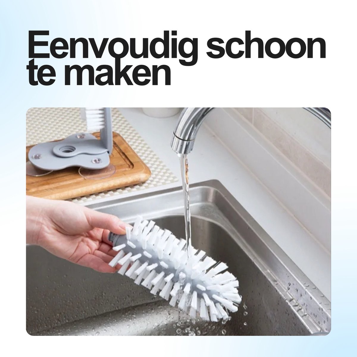 Set van 2 Glazenborstels Horeca Stijl - Glazenspoeler met Zuignap - Afwasborstel Gootsteen - Spoelborstel - Bierglasreiniger