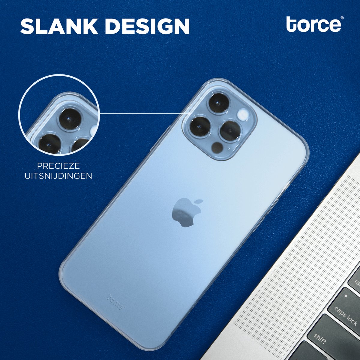 TORCE® iPhone 13 Pro Hoesje - Case Transparant + Gratis Glass Screenprotector