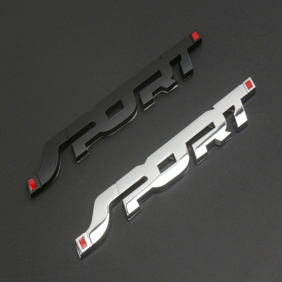Auto Embleem Sport - Zwart - Zelfklevende Badge - Sport Logo - universeel/alle automerken - voor Achterklep - Auto Accessoires