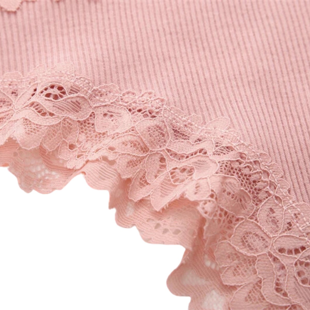 Sexy Dames Slip met Kant - Roze - Onderbroek 95% Katoen - Dames Lingerie / Ondergoed - Brazilian String - Maat M