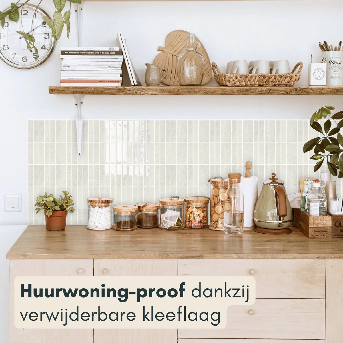 Solusia Zelfklevende Plaktegels - Beige – 10 Hoogwaardige Plaktegels voor Wand – Waterdichte Wandpanelen voor Keuken, Badkamer en Toilet – 30 x 30 cm – Makkelijk aan te brengen - Tegeltjes Tegelstickers