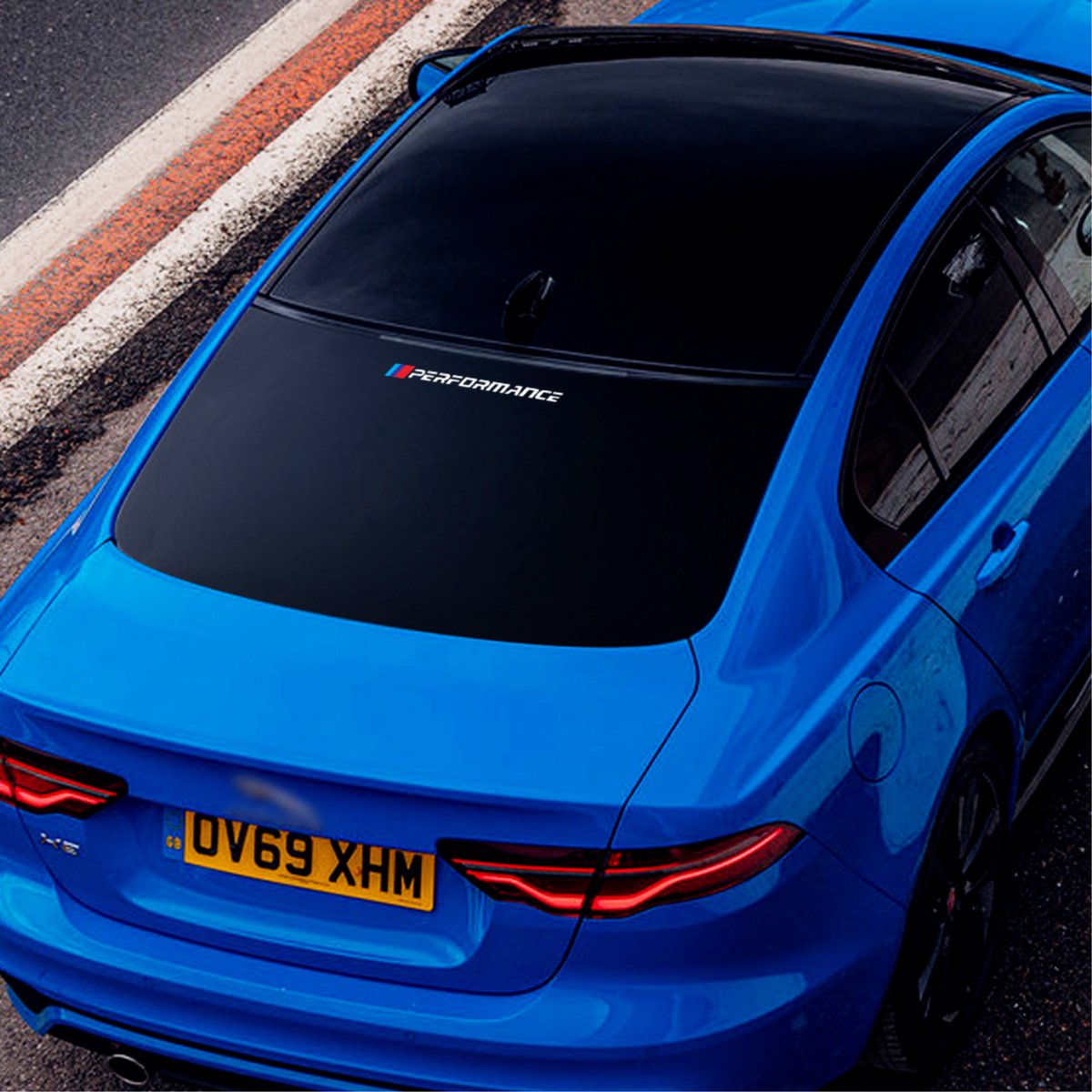 Set van 2 - Auto Performance Sticker Wit - Striping Wrap voor Kofferbak, Motorkap Deuren, Panelen - Tekst 'Performance' - Autosticker - universeel/alle automerken - Auto Accessoires Stickers
