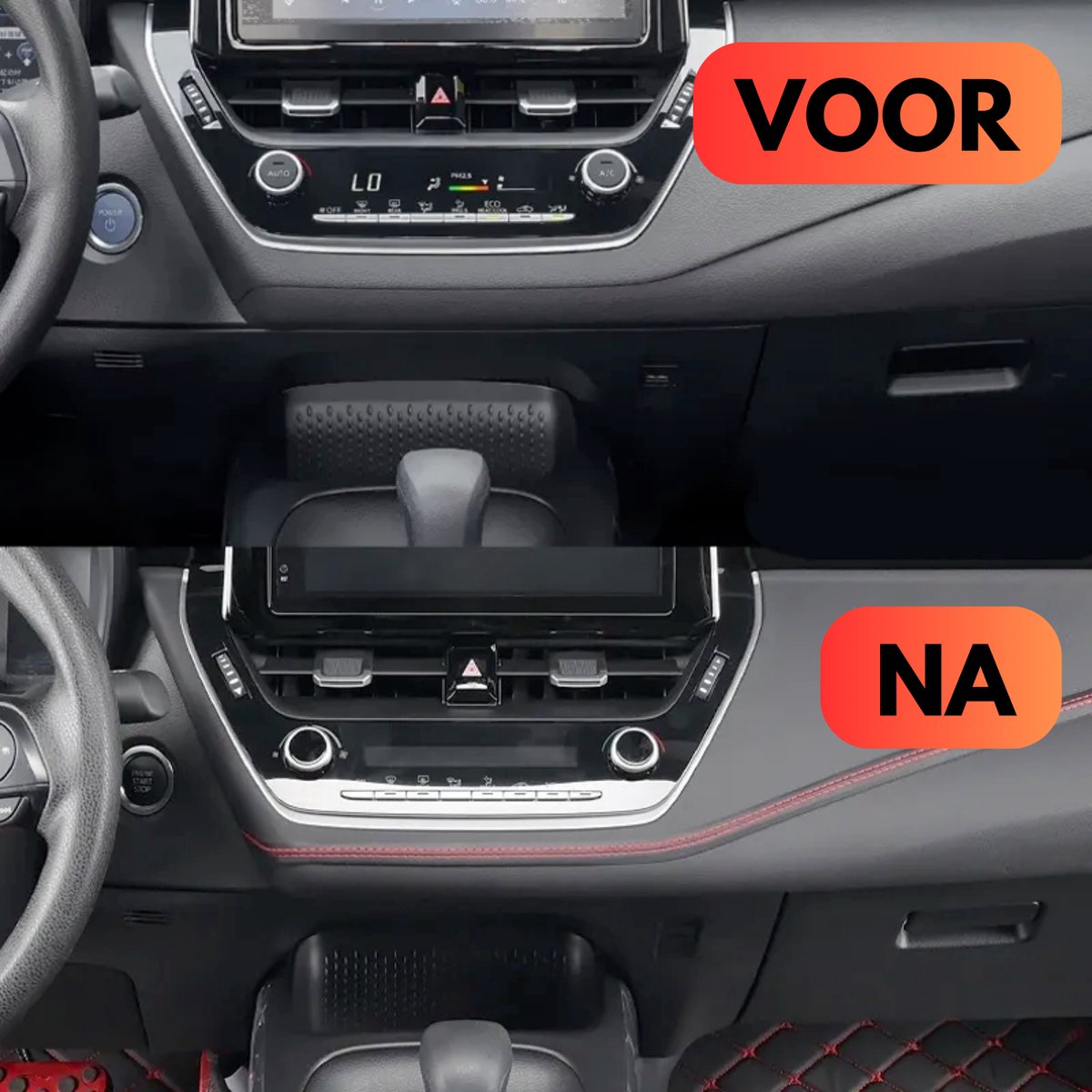 Interieur Styling - Rol 2 Meter - Rode Stiksels Zwart Leer - Luxe Auto Interieur - Dashboard en Deuren - Zelfklevend Immitatieleer - Sticker Universeel