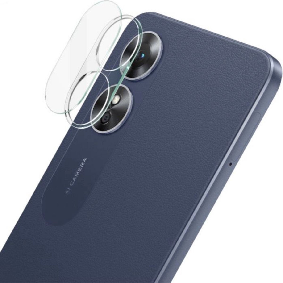 3 in 1 Set Geschikt voor OPPO A17 - Transparant Hoesje + Screenprotector + Cameraprotector - Doorzichtige Shockproof TPU Case - Tempered Glass Screen Protector - Glazen Camerabeschermer - Set van 3