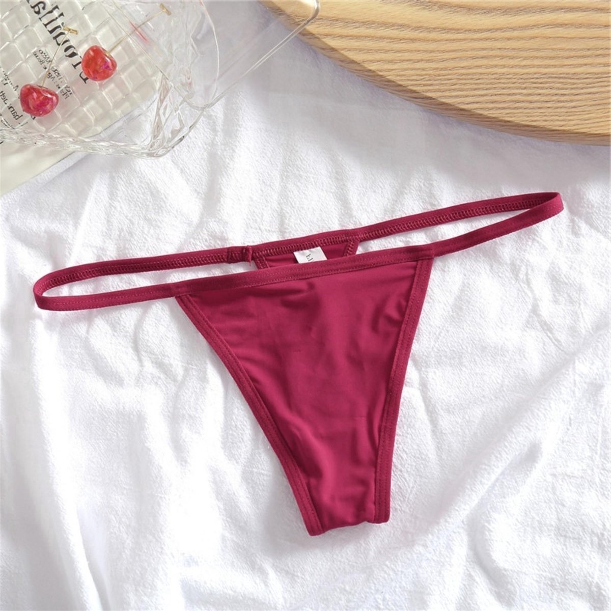 Sexy Dames String - 3 Pack met Zwart, Wit & Rood - Katoen - Vrouwen Lingerie / Ondergoed Set - Maat M