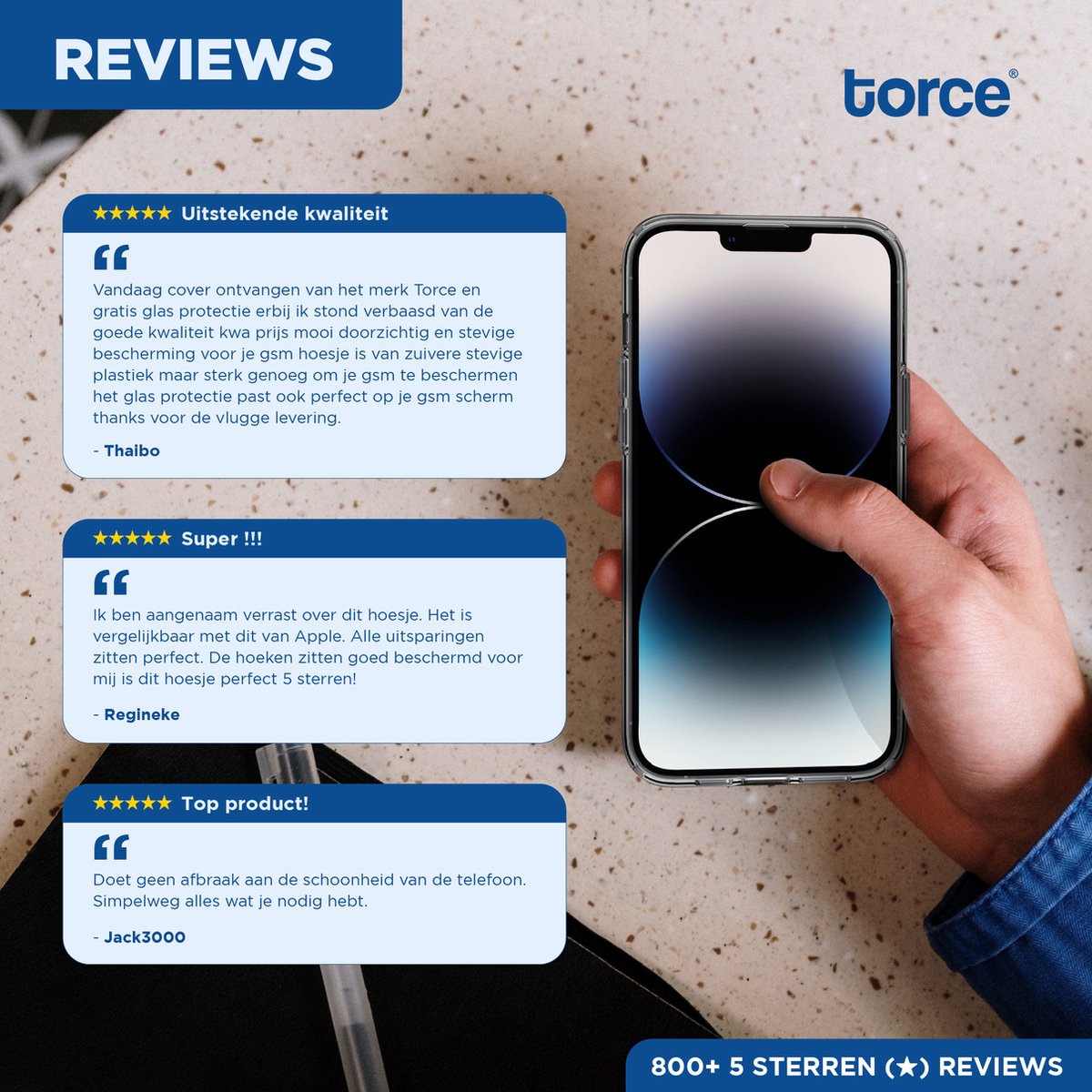 TORCE iPhone 14 Plus Hoesje Met Screenprotector - Transparant - TPU