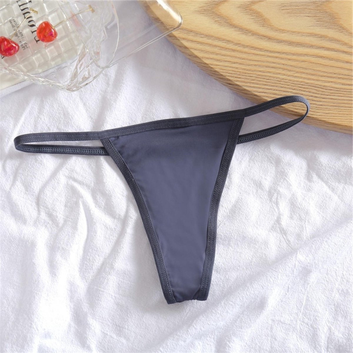 Sexy Dames String - 3 Pack met Zwart, Wit & Blauw - Katoen - Vrouwen Lingerie / Ondergoed Set - Maat L