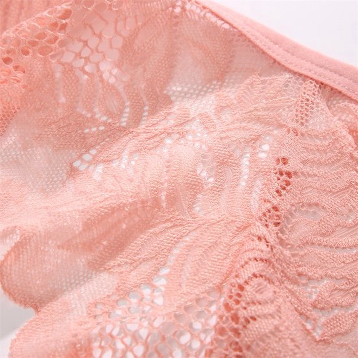 3 Pack - Sexy Brazilian Dames String - Kant - Paars, Roze en Zwart - Dames Lingerie / Ondergoed Set - Maat XL