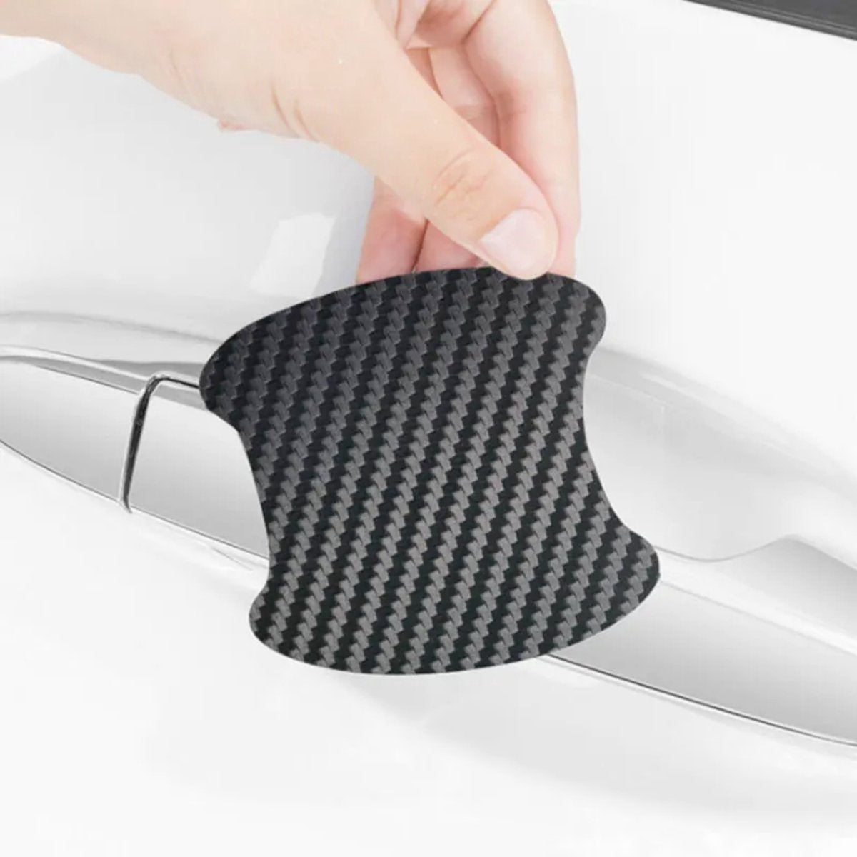 Deurgreep Sticker Carbon - 4 Stuks - Anti Krassen - Zelfklevend - Handgreep Autosticker Universeel - Exterieur Styling Deur - Auto Accessoires Stickers