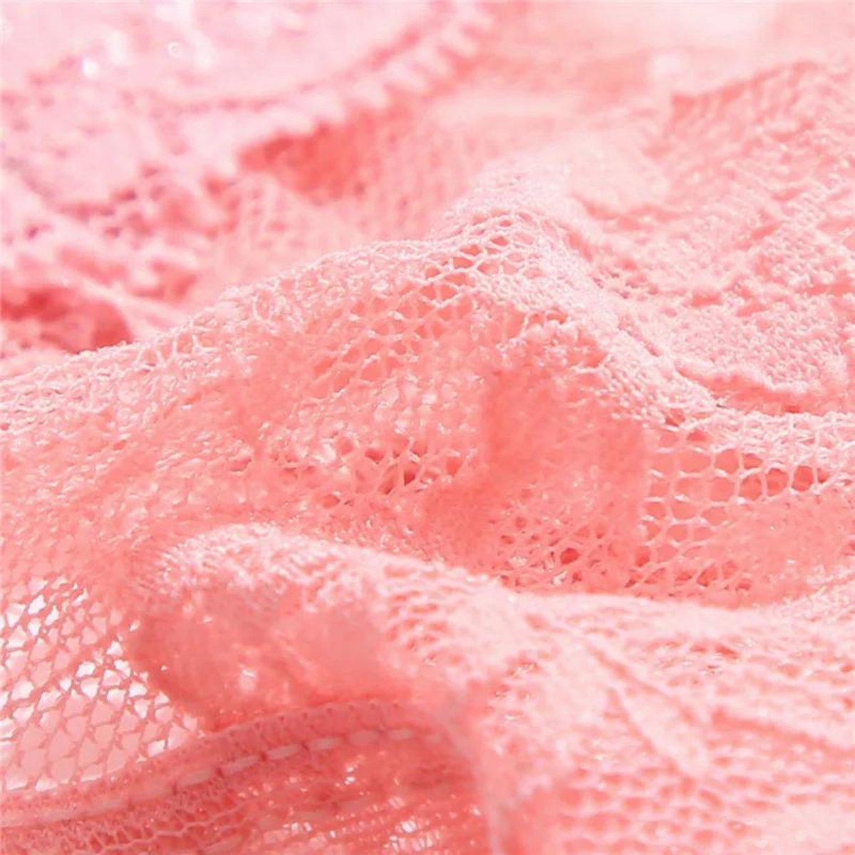 Dunne String met Kant - Doorzichtig - Roze - Sexy, Licht en Comfortabel - Dames Lingerie / Ondergoed - Maat M