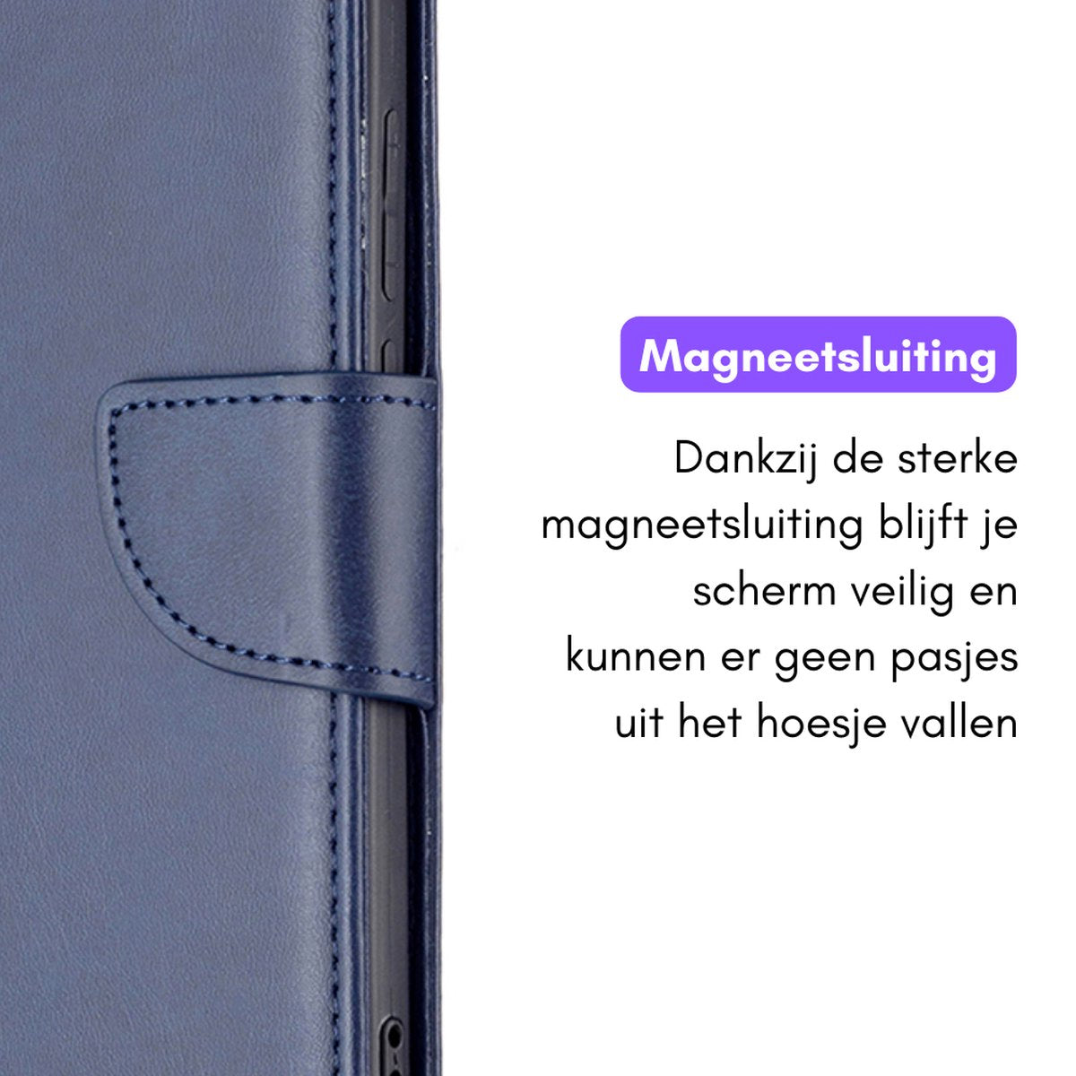 Hoesje Blauw - Geschikt voor Samsung Galaxy S23 FE - Portemonnee Book Case - Boekje Met Kaarthouder / Pasjeshouder en Magneetsluiting - Booklet - Wallet Beschermhoes - Telefoonhoesje