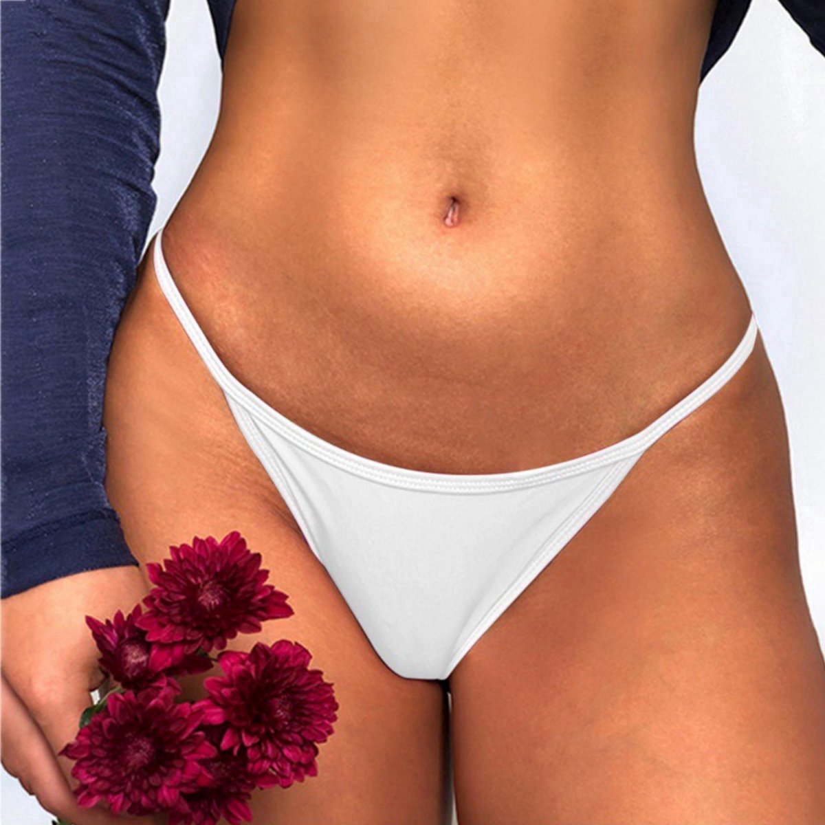 Dames String Wit - Luxe Design met Kant - Dames Lingerie / Ondergoed - Maat L
