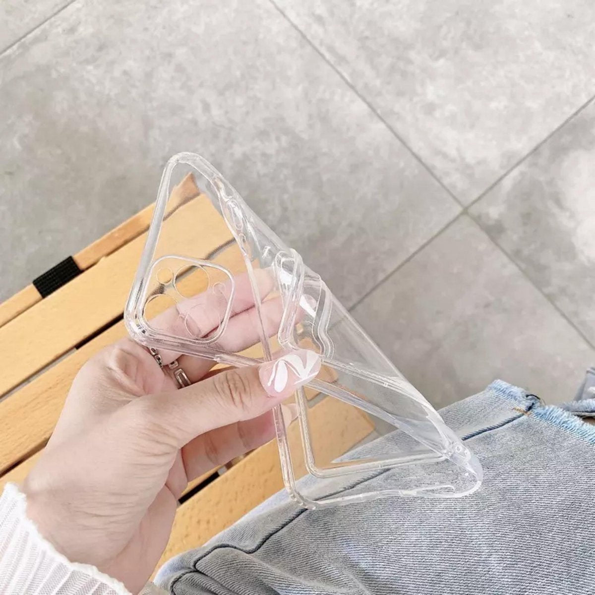 Transparant Hoesje met Kaarthouder - Geschikt voor Apple iPhone 14 Pro - Doorzichtige Shockproof Case met Pasjeshouder - TPU Hoes met Vakje voor Pasje - Card Case