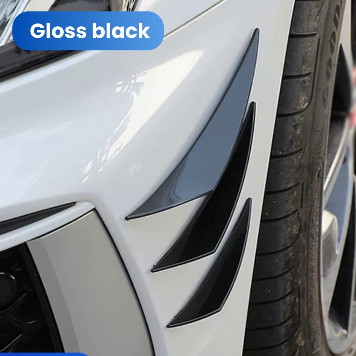 Universele Voorbumper Spoiler Set - 6 Stuks - Zwart - Spoiler Vinnen - Autospoiler - Bumper Strips Lip - Frontsplitter - Canards - Tuning Auto Accessoires