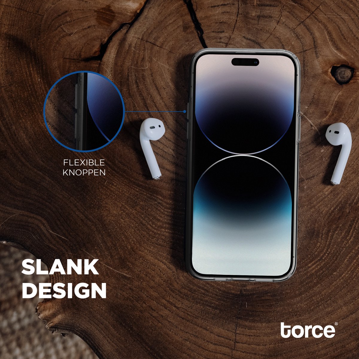 TORCE iPhone 14 Pro Max Hoesje Met Screenprotector - Transparant - TPU