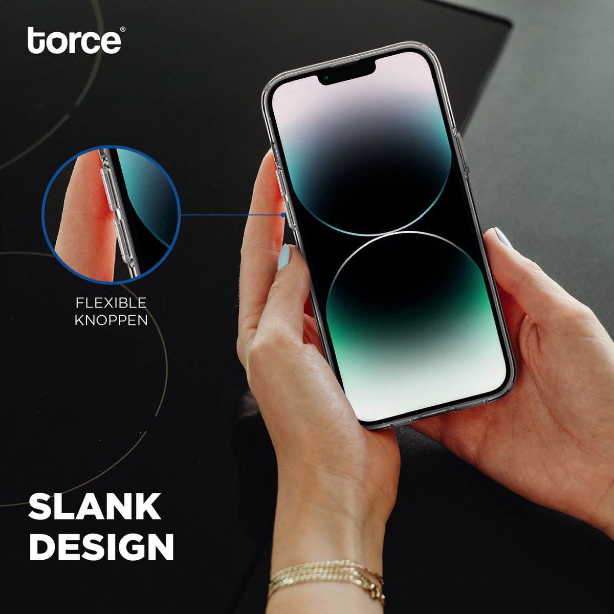 TORCE iPhone 14 Plus Hoesje Met Screenprotector - Transparant - TPU