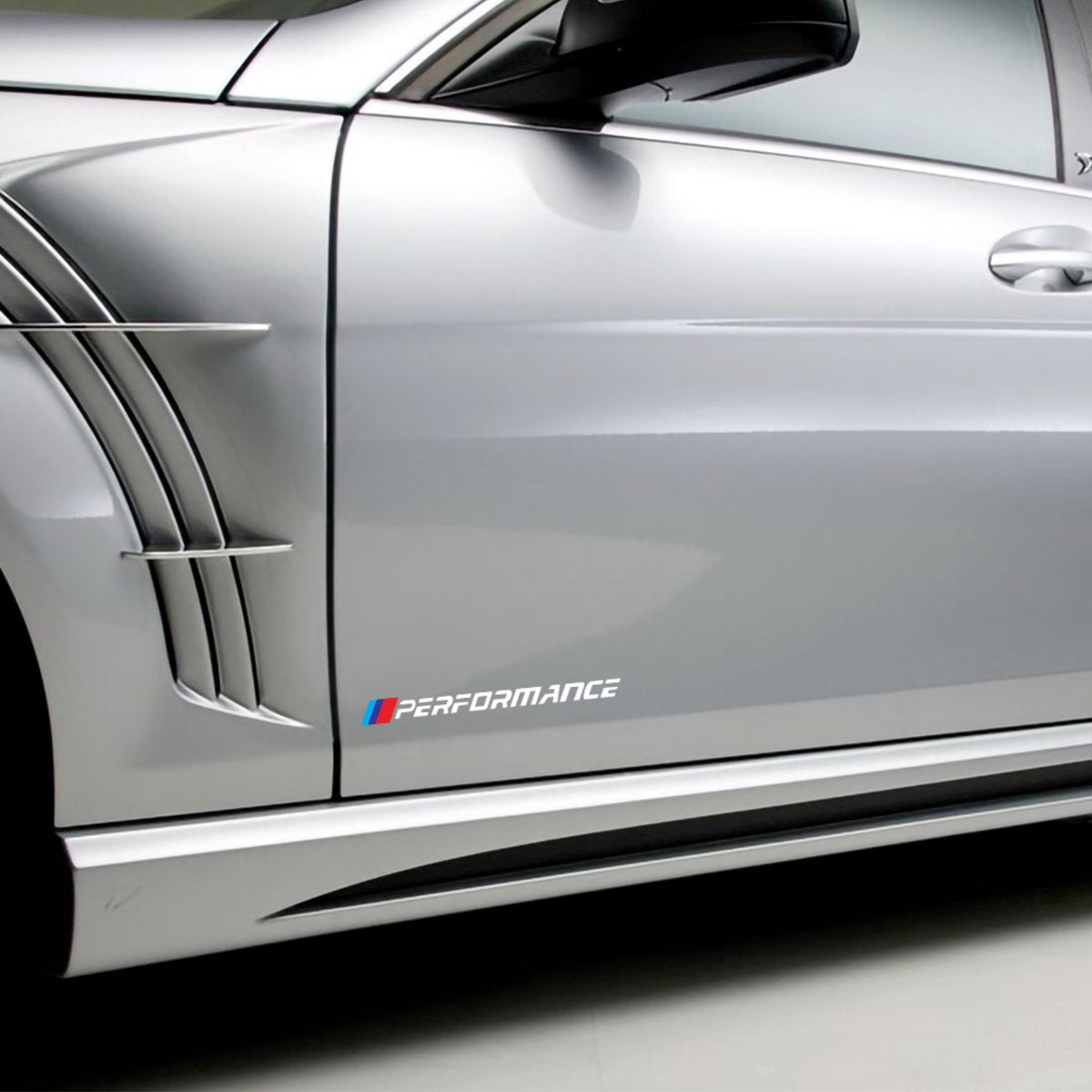 Set van 2 - Auto Performance Sticker Wit - Striping Wrap voor Kofferbak, Motorkap Deuren, Panelen - Tekst 'Performance' - Autosticker - universeel/alle automerken - Auto Accessoires Stickers