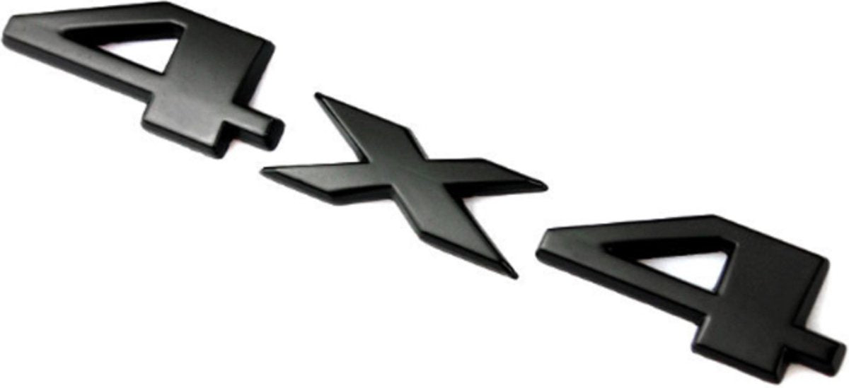 Auto Embleem 4x4 Zwart - Zelfklevende Badge - 4x4 Embleem - universeel/alle automerken - 4 Wheel Drive - Auto Accessoires