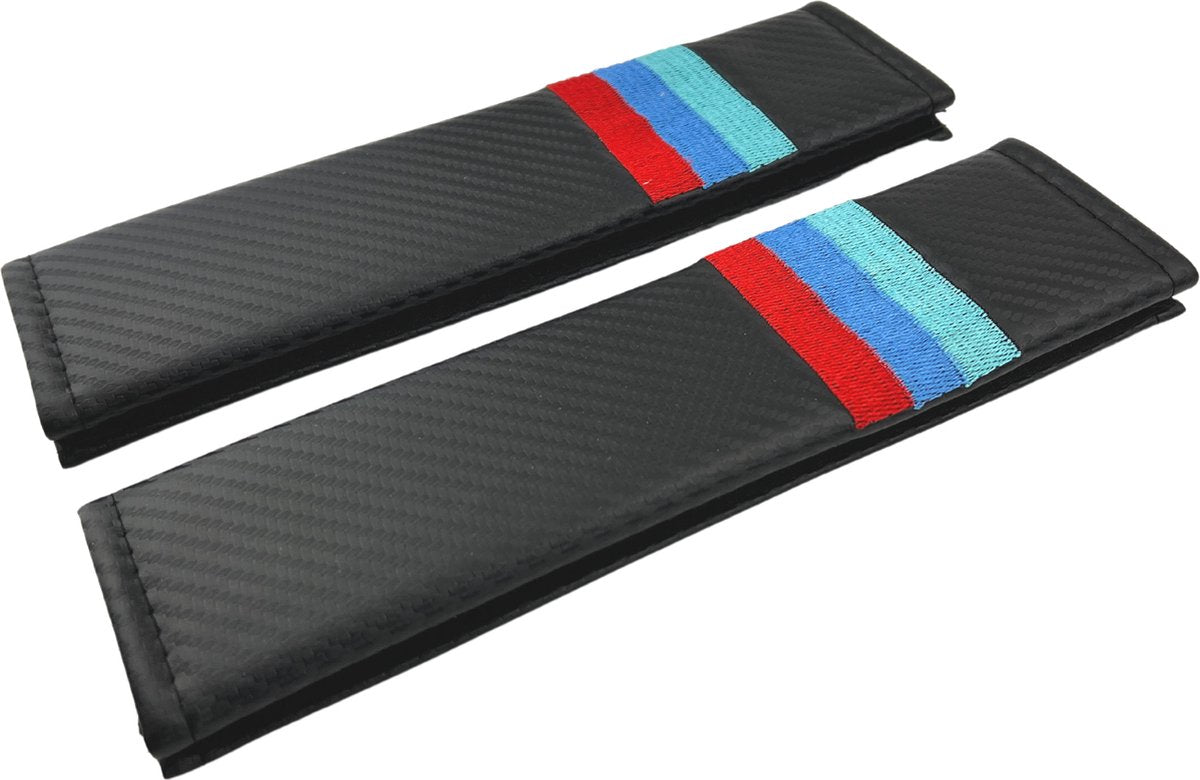 Carbon Gordel Covers - Set van 2 Gordelhoezen - Auto Kleuren - universeel/alle automerken - Zachte Gordel Hoes Beschermer - Ook voor Kinderen – Auto Gordelcovers - Auto Accessoires