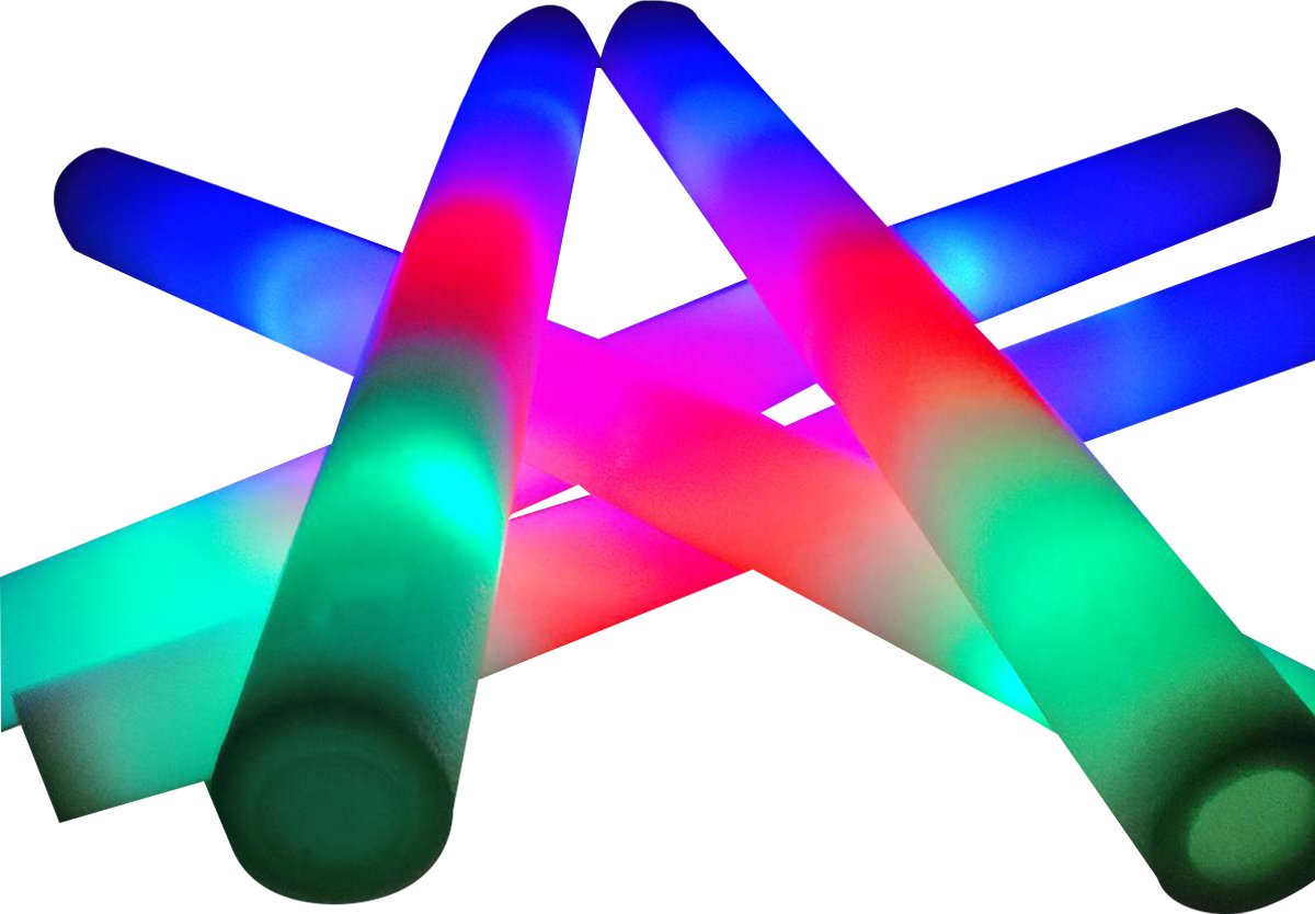 Foam sticks – LED – Feestpakket verjaardag –Bruiloft Huwelijk - Lichtstaaf – Multicolor – 25 stuks