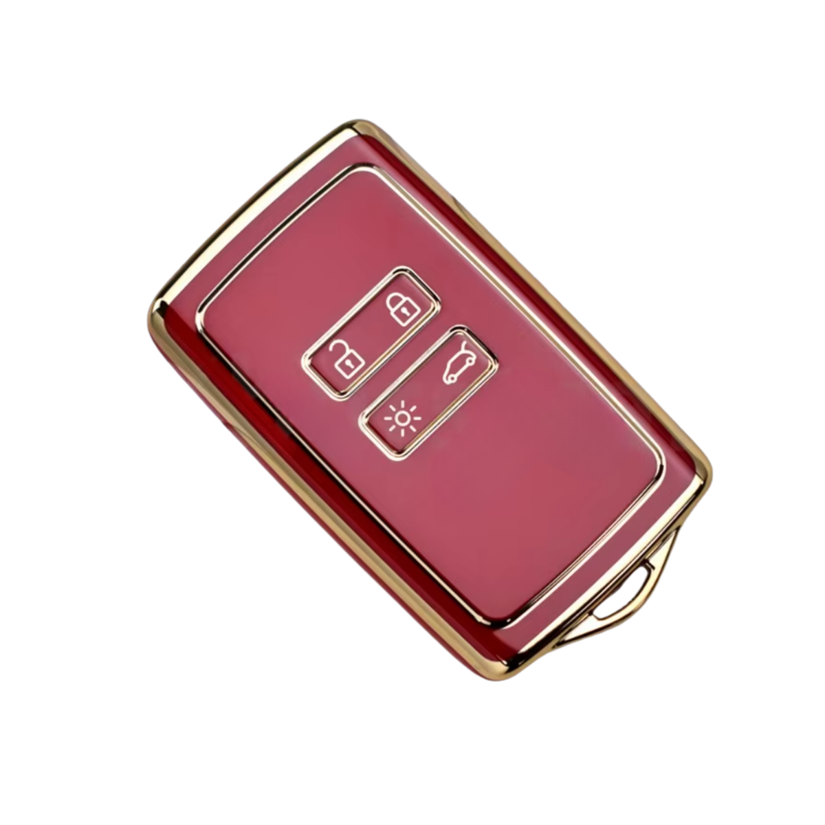 Zachte TPU Sleutelcover - Sleutelhoesje Geschikt voor Renault Koleos / Scénic 4 / Arkana / Captur / Mégane / Talisman / Espace / Clio / Zoë / Dacia Sandero - Rood met Goud - Key Cover - Auto Accessoires