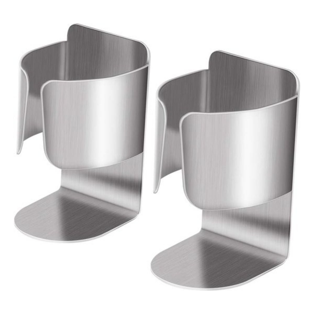 Tandenborstelhouder - 2 Stuks Zelfklevend - Brushed RVS - Geschikt voor Elektrische Tandenborstel / Tandpasta / Tubes - Chrome - Roestvrij Staal - Badkamer Organizer - Waterbestendig & Stevig