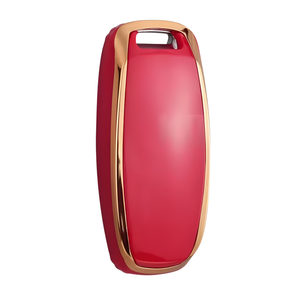 Zachte TPU Sleutelcover - Sleutelhoesje Geschikt voor Audi A3 / A4 / B9 / A6 / C8 / A7 / S7 / 4K / A8 / D5 / S8 / Q7 / Q8 / SQ8 / E-tron / 2018 / 2019 / 2020 / 2021 / 2022 - Rood met Goud - Key Cover - Auto Accessoires