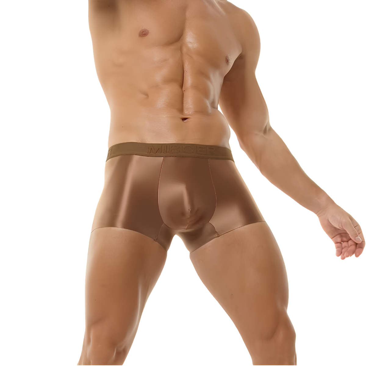 Sexy Bruine Boxershort - Bruin Satijn - Heren Boxer - Mannen Onderbroek - Lingerie Voor Mannen - Comfortabel Ondergoed - Maat M