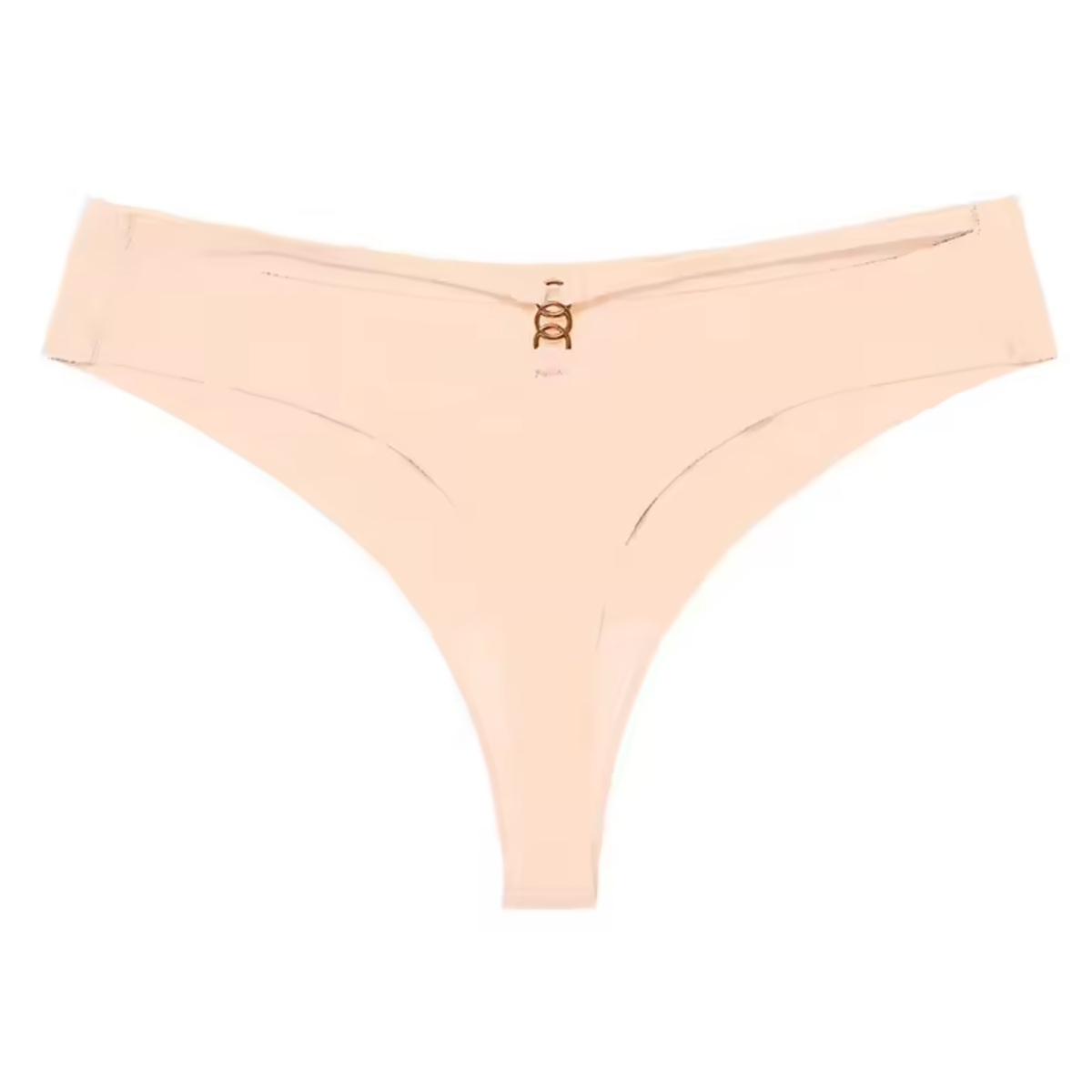 Naadloze Dames String - Beige - Dubbele Bandjes - Naadloos / Seamless Ondergoed - Comfortabele en Sexy Lingerie - Brazilian / Slip / Onderbroek - Maat S