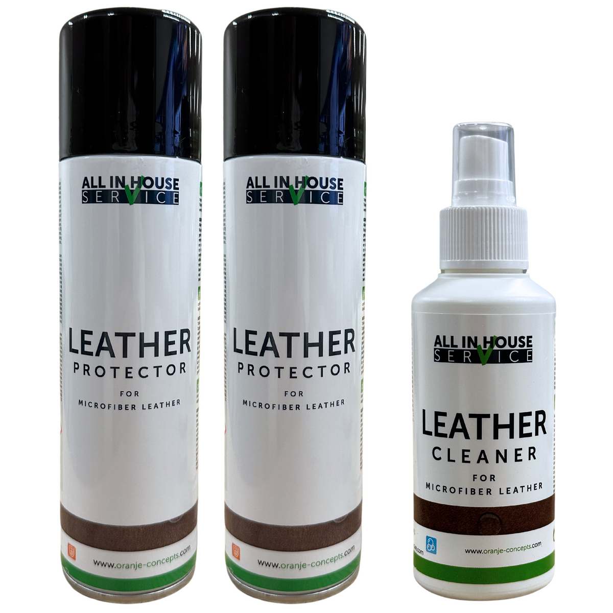 All-In House Microfiber Leather Protector Spray 2 x 250ml + Microfiber Leather Cleaner 100ml